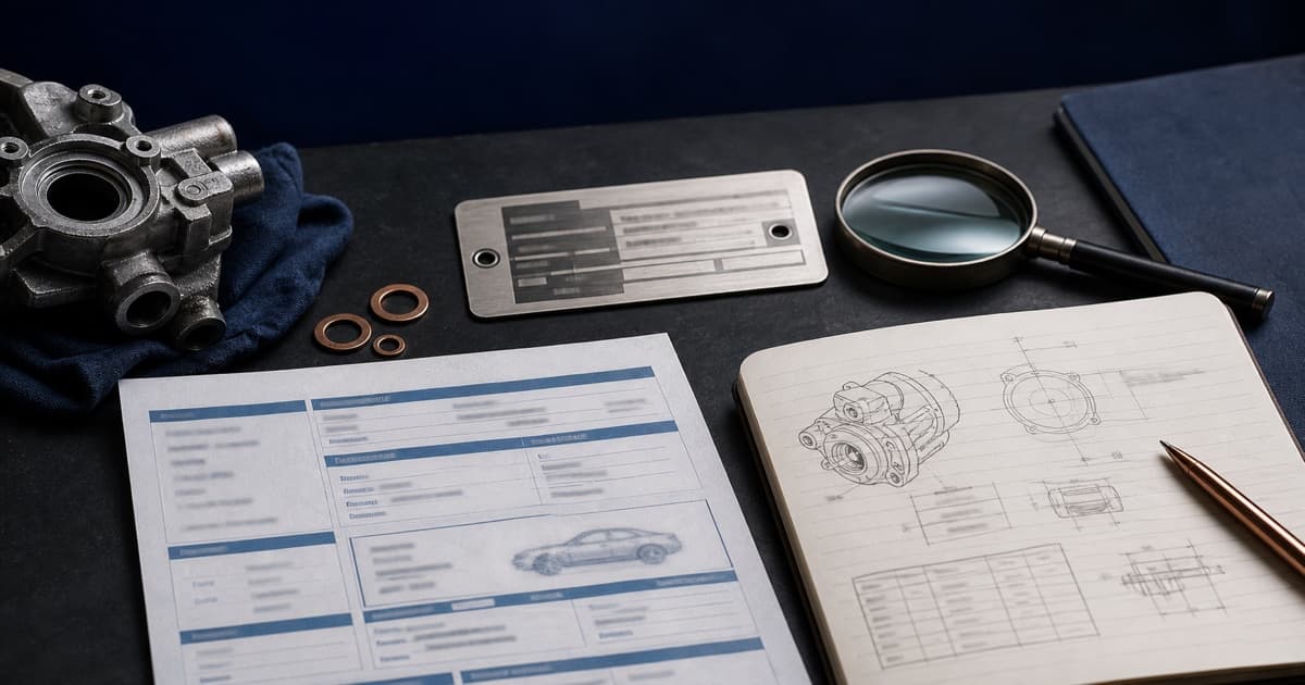 Identification et contrôle d'une pièce automobile d'occasion